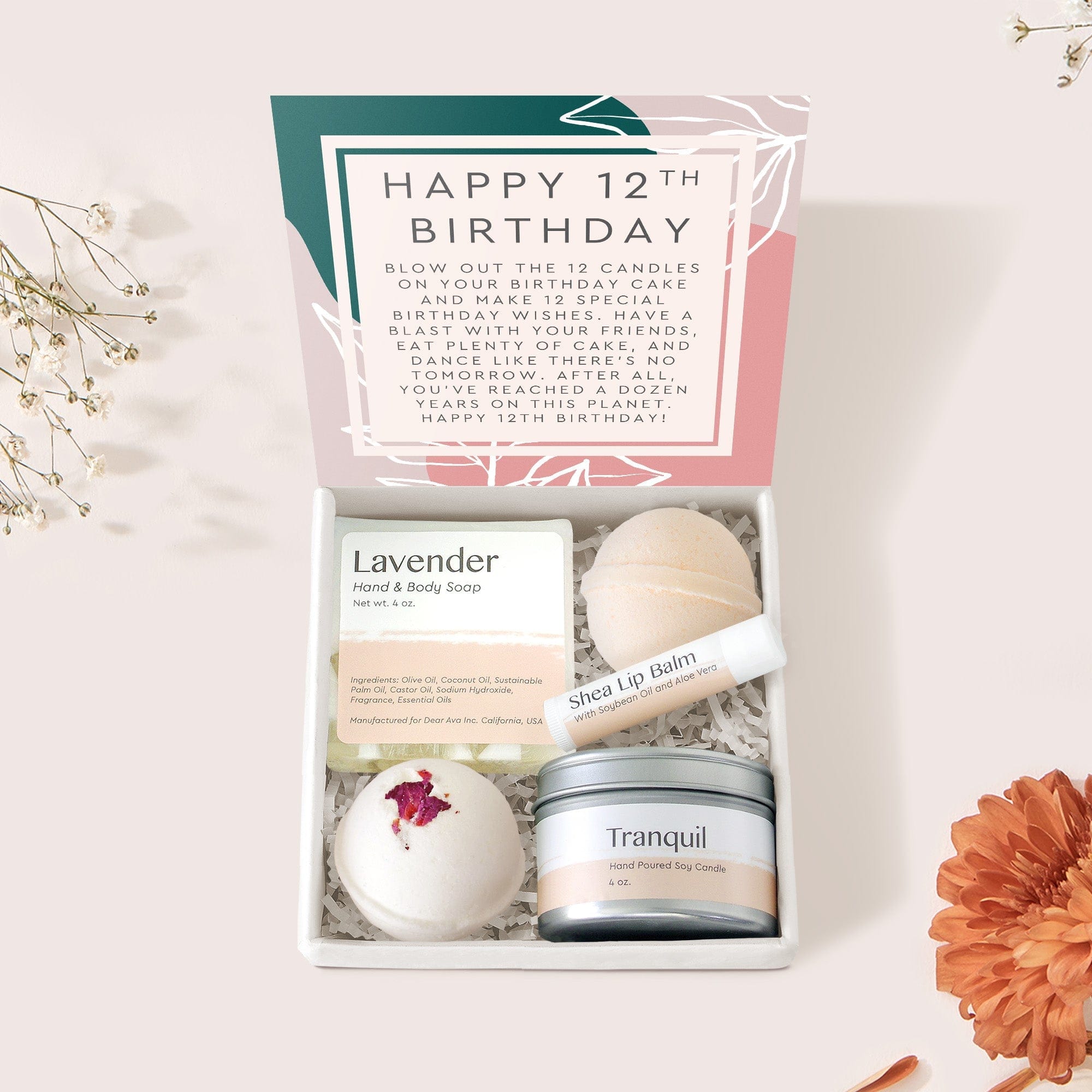 Gifts for 12 Year Old Girls Compass Necklace Spa Gift Box Set